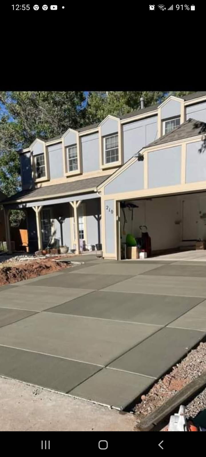 New Driveway with Decorative Broom Finish by Leal Contracting LLC Concrete
